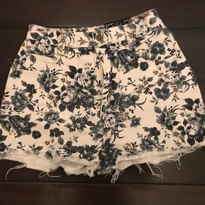 Floral high waisted shorts